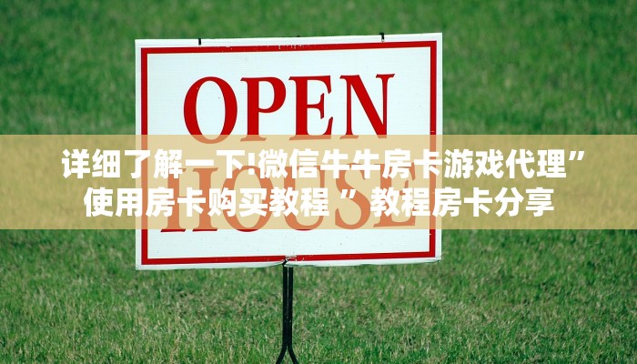  详细了解一下!微信牛牛房卡游戏代理”使用房卡购买教程 ”教程房卡分享