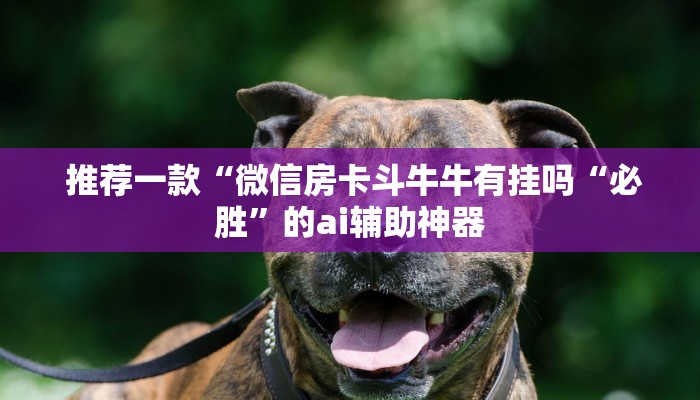  推荐一款“微信房卡斗牛牛有挂吗“必胜”的ai辅助神器