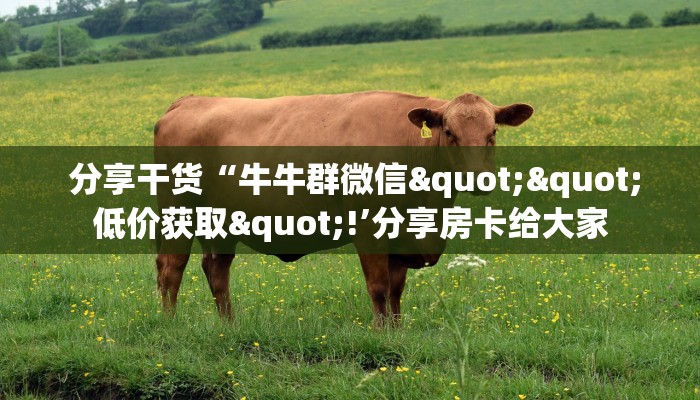 分享干货“牛牛群微信""低价获取"!’分享房卡给大家 分享干货“牛牛群微信""低价获取"!’分享房卡给大家