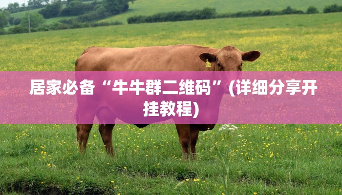  居家必备“牛牛群二维码”(详细分享开挂教程)