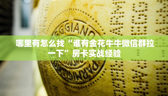  哪里有怎么找“谁有金花牛牛微信群拉一下”房卡实战经验