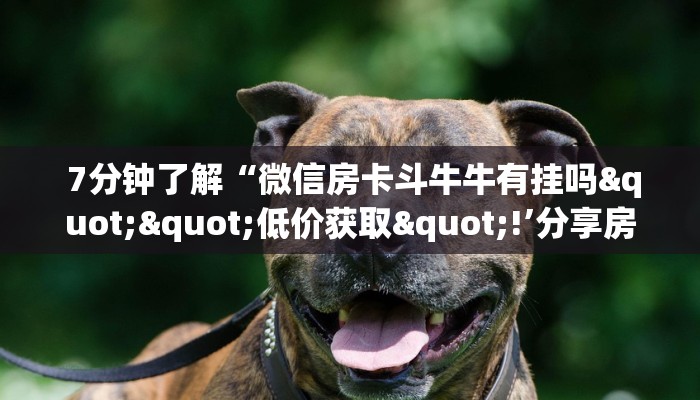  7分钟了解“微信房卡斗牛牛有挂吗""低价获取"!’分享房卡给大家